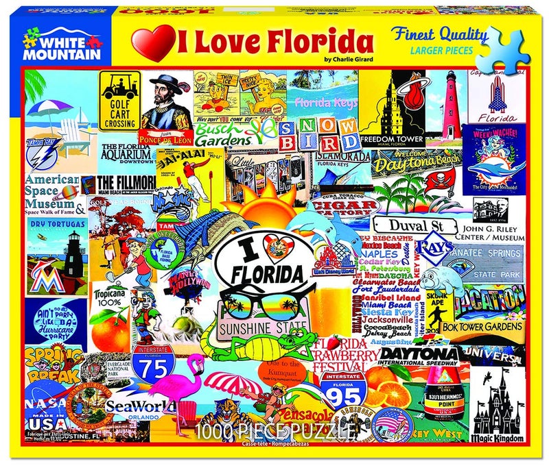 White Mountain Puzzles I Love Florida - 1000 Piece Jigsaw Puzzle - Image 2